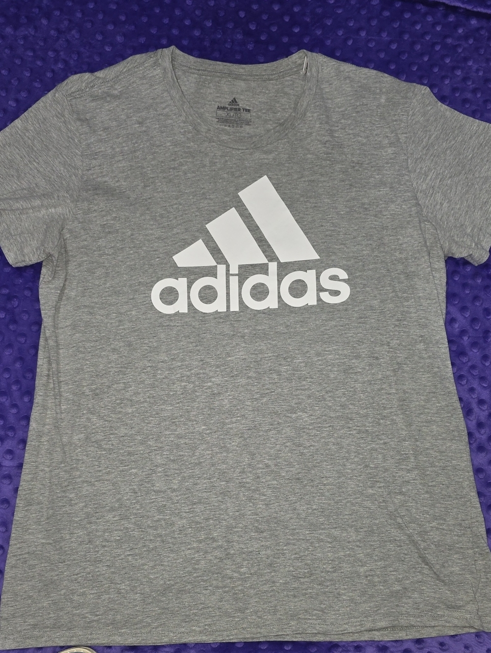 adidas Gray Crewneck Tee with White Logo